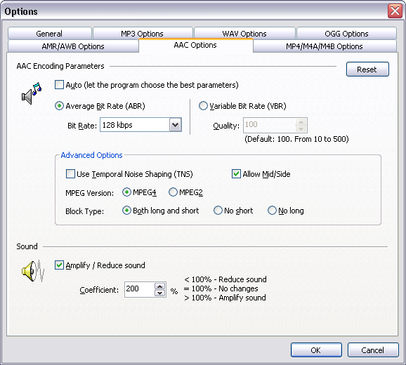 AAC Options
